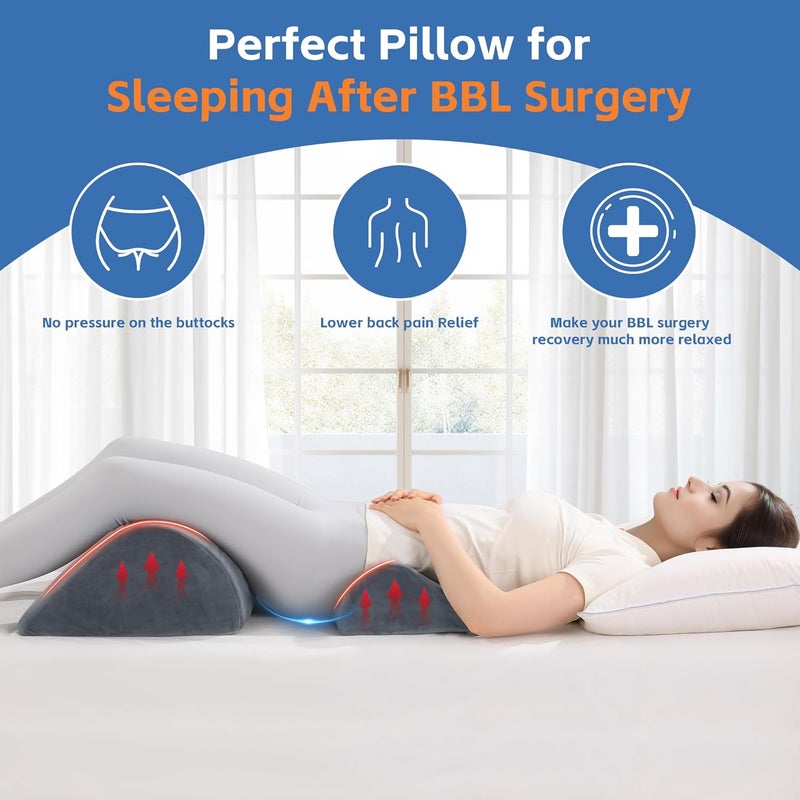 HOMBYS BBL Pillow After Surgery for Sleeping, Lumbar Support with Leg Wedge, 2 PCS Set for Brazilian Butt Lift Surgery Recovery, BBL Recovery Must Haves,Pain Relief - Image 2